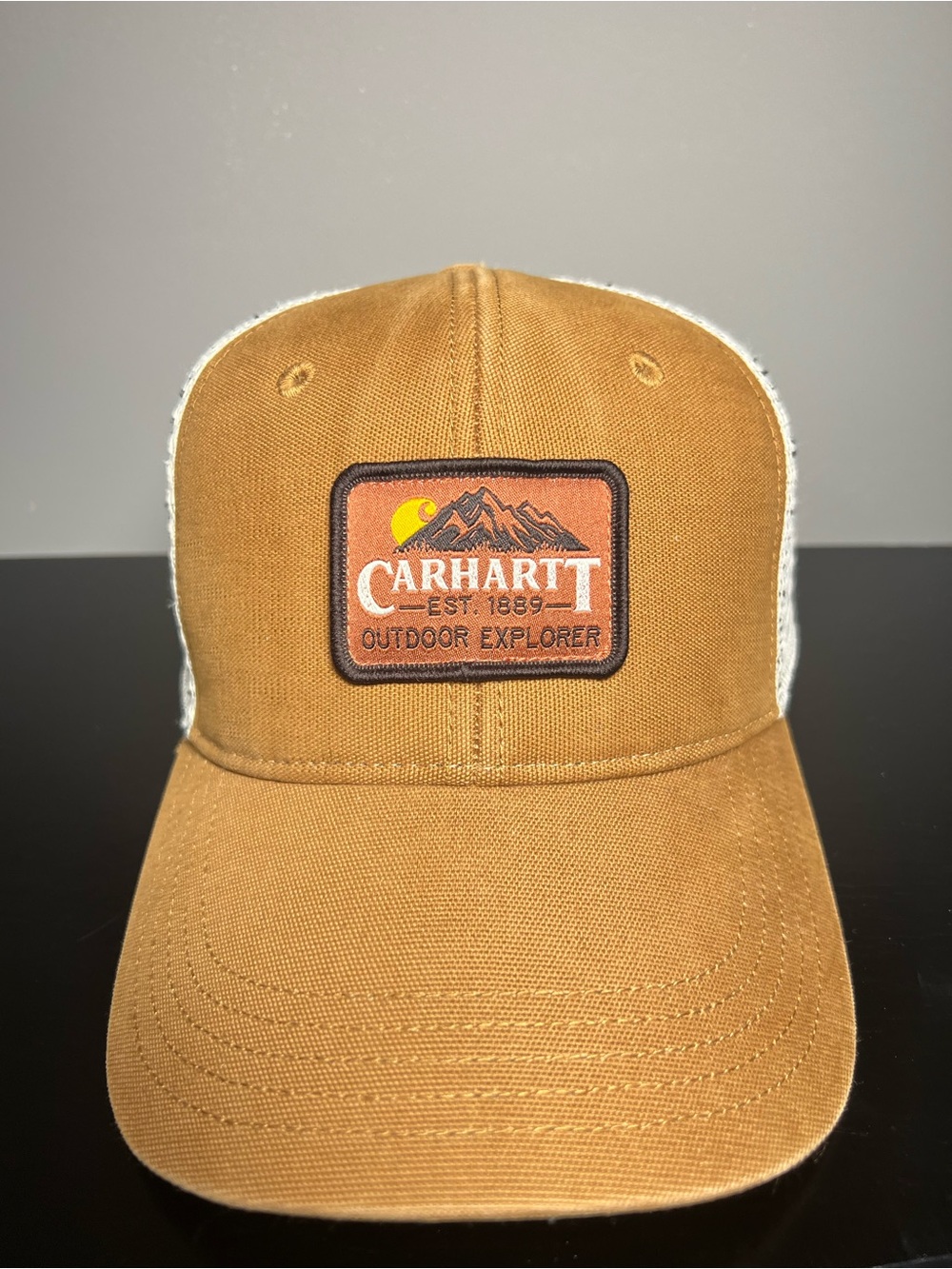 Carhartt Outdoor Explorer Trucker Hat Brown White Mesh SnapBack Adjustable Cap